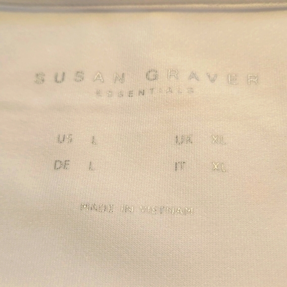 Susan Graver Short Sleeve White-Liquid Knit Top Women size L - Picture 4 of 8